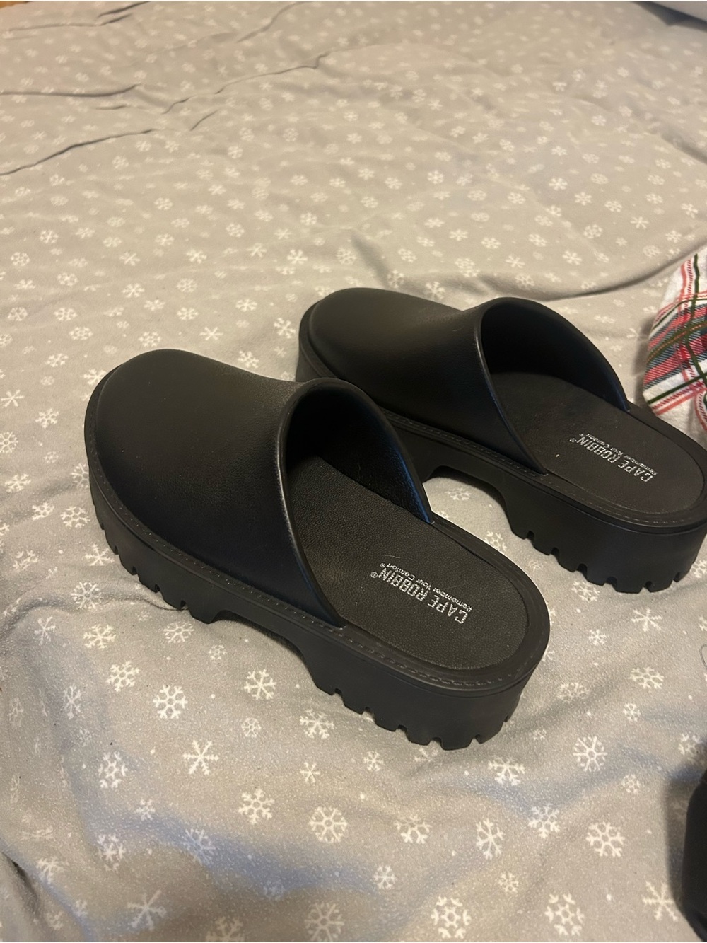 Black Chunky Platform Mule Slides NWT
